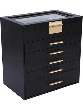 Elegant 6-Layer Jewelry Box Organizer for Women - Necklace, Bracelet & Earring